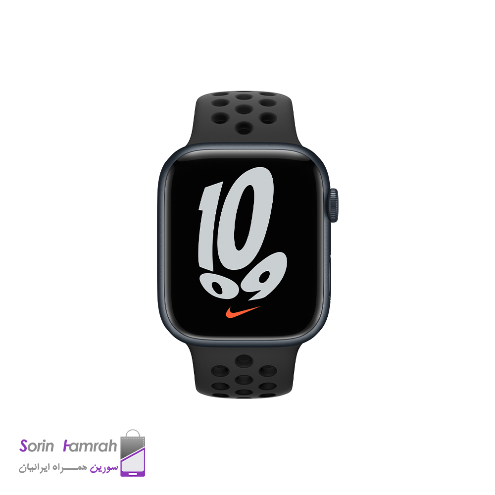 اپل واچ سری 7 مدل نایک 41mm بدنه آلومینیوم با بند سیلیکونی.